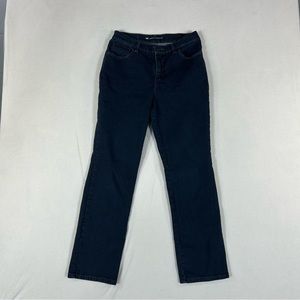Lee Classic Fit Straight Leg Jeans Women’s 6 Short Mid Rise Blue Denim Stretch